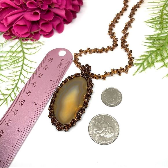 VINTAGE⚜️GENUINE GEODE Glass Beaded Choker Necklace - Picture 10 of 10